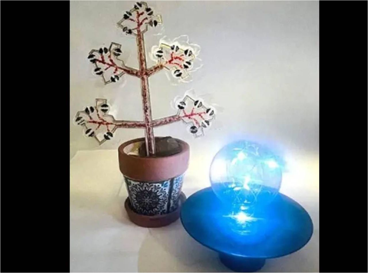 Invention an artificial plant purifies the indoor air and generates energy
