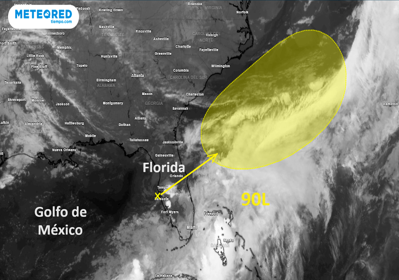 Se forma el Invest 90L en el Golfo de México y cerca de Florida