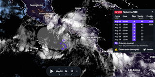 Se forma el Invest 91E frente a la costa sur de México del Pacífico
