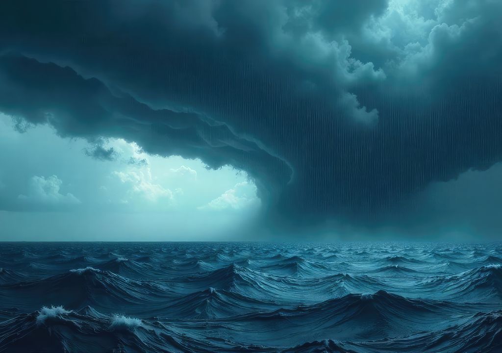 Ciclón sobre el mar