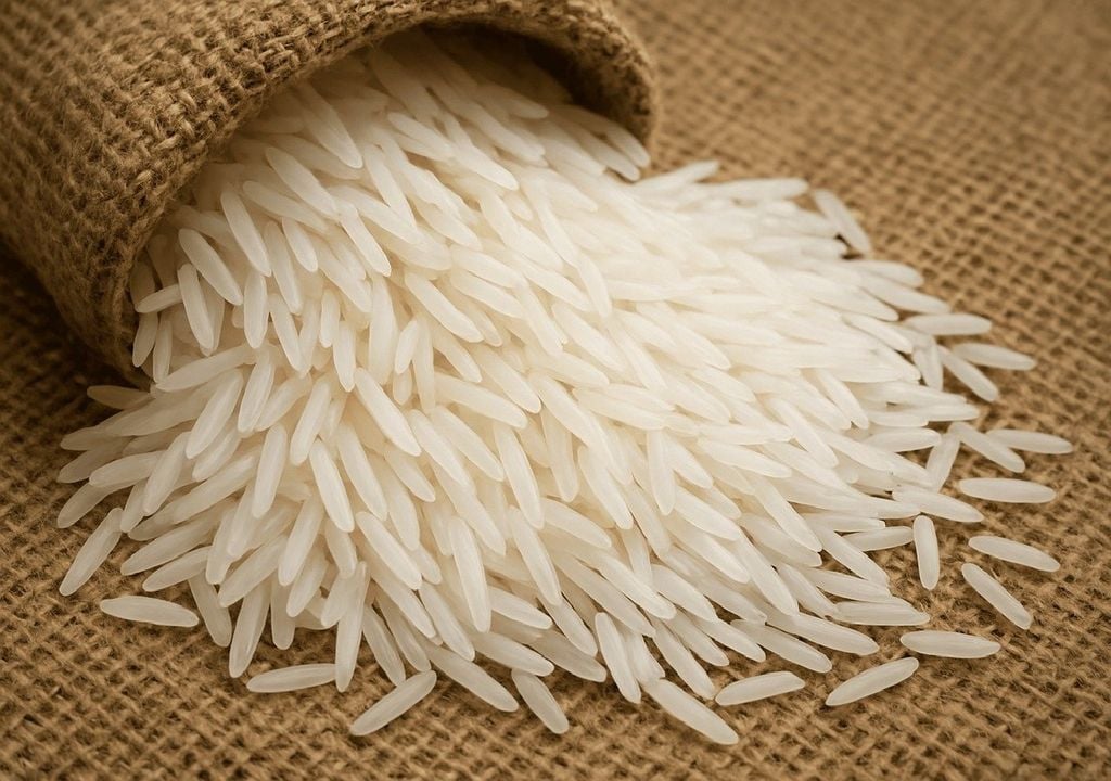 Saco de arroz basmati O estudo genético das variedades portuguesas permitiu descobrir semelhanças impressionantes entre o maçarico e o basmati. Foto: Pixabay