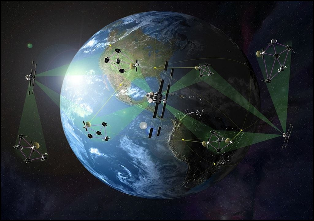 satélites na órbita da Terra