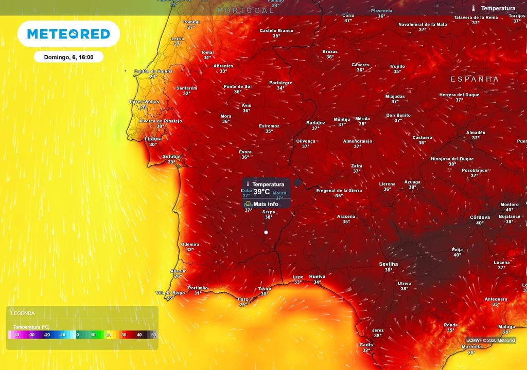 temperatura do ar à superfície O IPMA prolongou os avisos de calor nos distritos de Évora e Beja até às 18h de hoje, dia 6 de setembro.