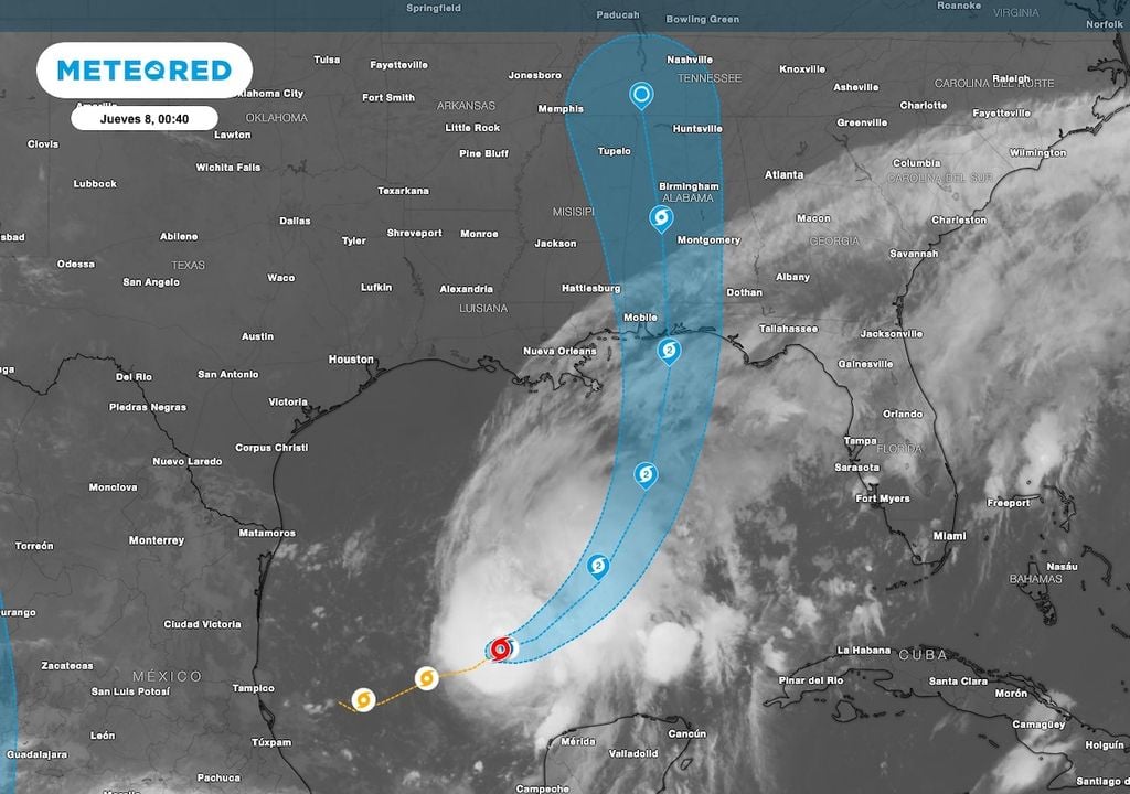 El pronóstico de trayectoria indica que el sistema puede incrementarse como huracán categoría 2 hacia el día jueves 9 de octubre.