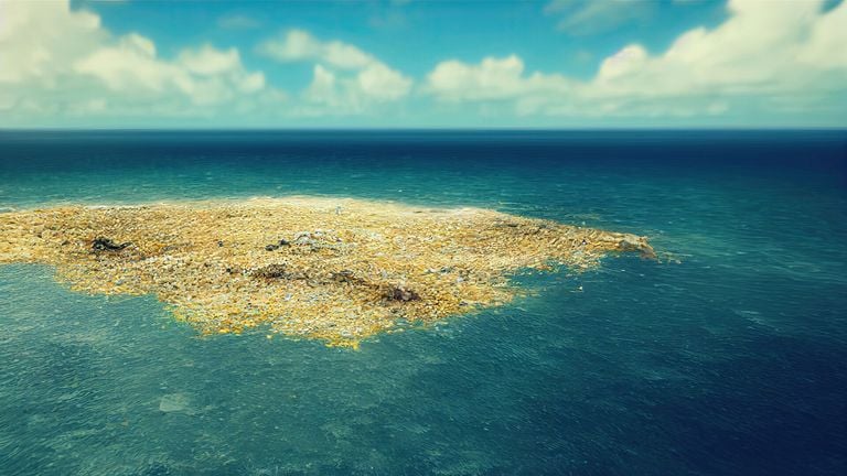 Scientists show that the large North Pacific Garbage Island is made with plastics from all over the world