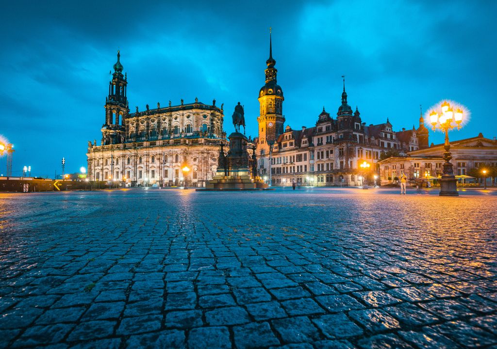 Dresdener Altstadt im Abendlicht