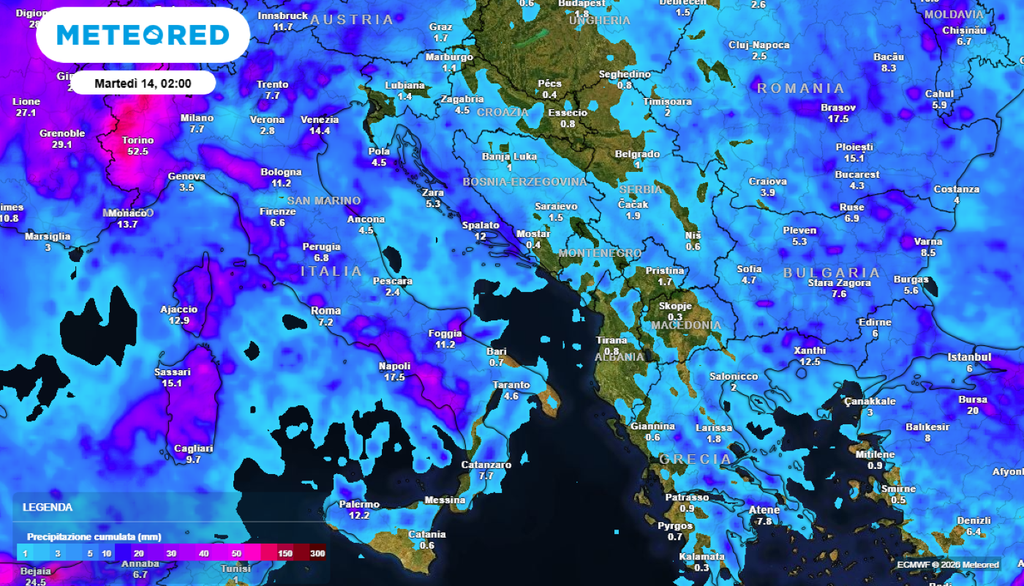 Piogge, instabilità. Dalla prossima settimana le piogge torneranno ad interessare l'Italia, da Nord a Sud.