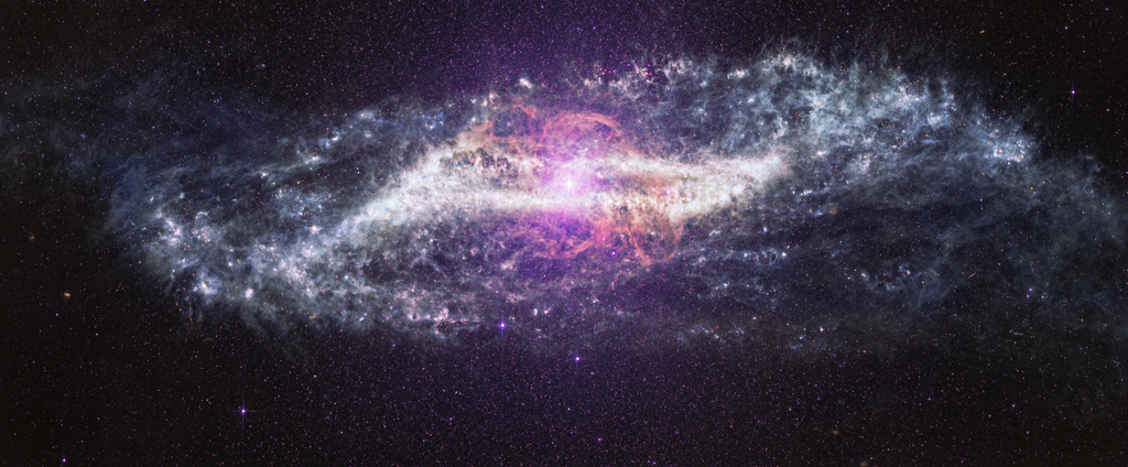 La imagen en infrarrojo medio de Centaurus A, captada por el telescopio espacial James Webb de la NASA, revela estructuras polvorientas y actividad oculta dentro de la galaxia activa cercana. Créditos: Imagen: NASA, ESA, CSA, STScI; Procesamiento de imágenes: Alyssa Pagan (STScI), Joseph DePasquale (STScI), Macarena García Marín (Oficina de la ESA en STScI)