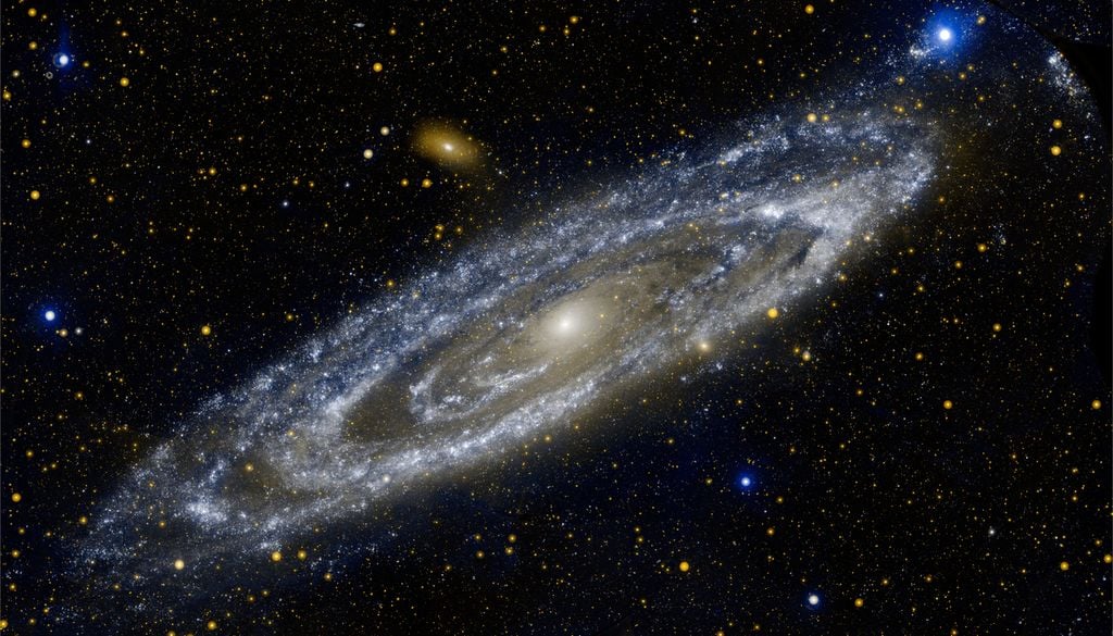 Astronomen haben eine Galaxie entdeckt, die es eigentlich nicht geben dürfte. Das Besondere an ihr ist, dass sie kaum oder nur sehr langsam rotiert. Spiralgalaxien hingegen – hier die Andromedagalaxie (M31) – weisen eine normale Rotationsgeschwindigkeit auf. Bild: NASA/JPL-Caltech