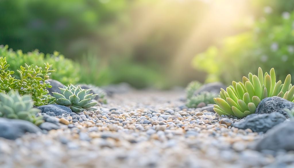 Suculentas y gramíneas se integran bien en rocallas de bajo mantenimiento.