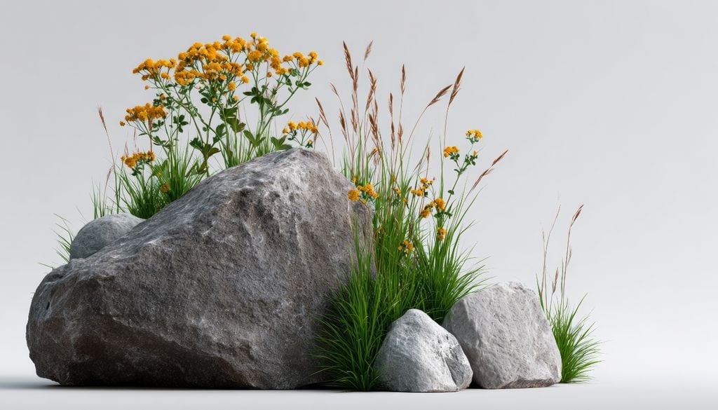 Las formas irregulares de las piedras aportan naturalidad al conjunto.