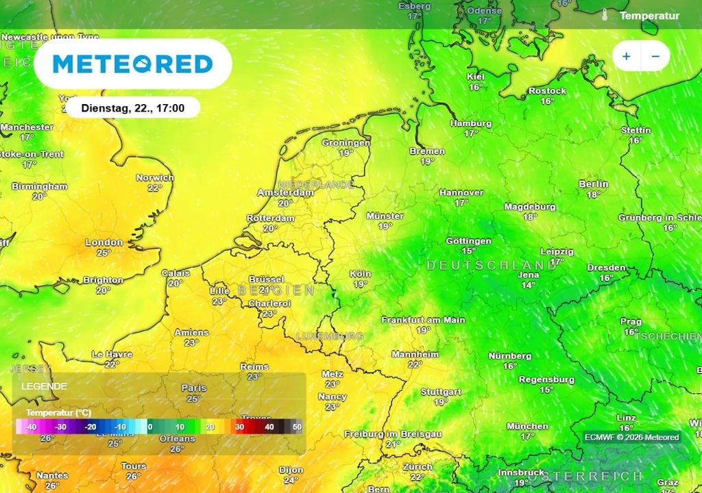 wetter, temperaturen, abkühlung Nächste Woche wird es dann deutlich frischer sein, verbreitet kaum noch 20 Grad, aber dennoch nicht unfreundlich.