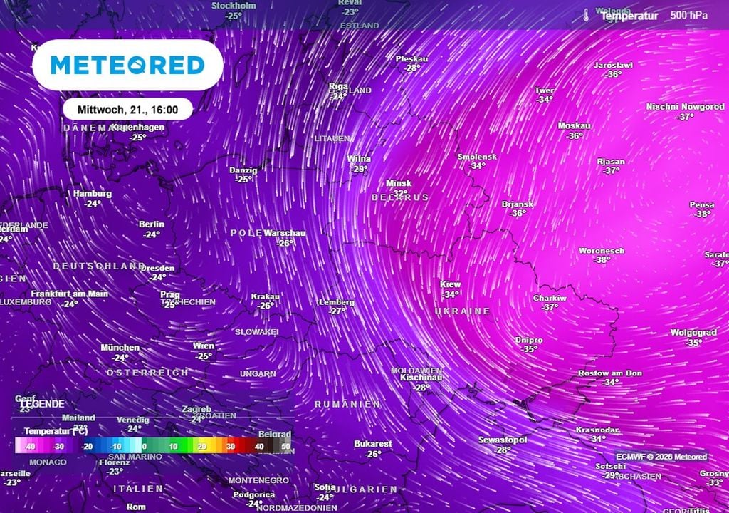 Ein extremer Kältewirbel liegt über Osteuropa und der bewegt sich ab nächster Woche in unsere Richtung. Dann wird es spannend!