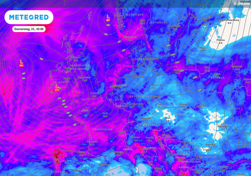 Sonntag, Wochenmitte, Schlechtwetterphase Sonntag, Wochenmitte, Schlechtwetterphase