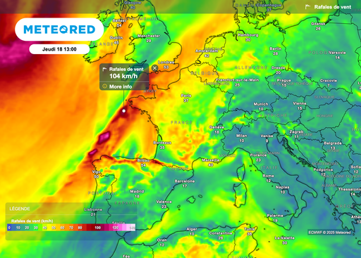 Jeudi 18 d&eacute;cembre : un coup de vent attendu en France avec des rafales proches de 100 km/h ! Les r&eacute;gions concern&eacute;es