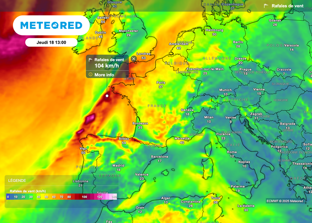 De très fortes rafales de vent attendues jeudi en France ! De très fortes rafales de vent attendues jeudi en France !