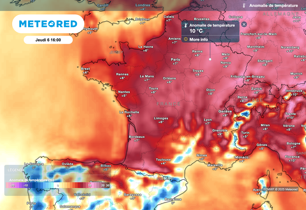Températures très élevées pour la saison cet après-midi sur tout le pays.