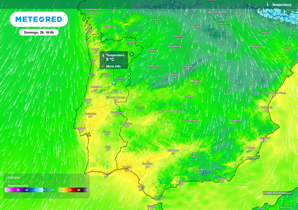 O Domingo de Ramos contará com uma descida generalizada das temperaturas, com maior expressão no interior do país.