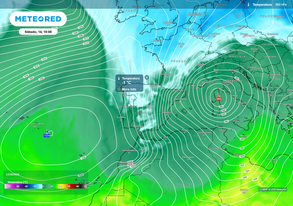 Uma massa de ar polar irá entrar no país entre sexta e sábado, originando temperaturas mais baixas especialmente no interior Norte e Centro.