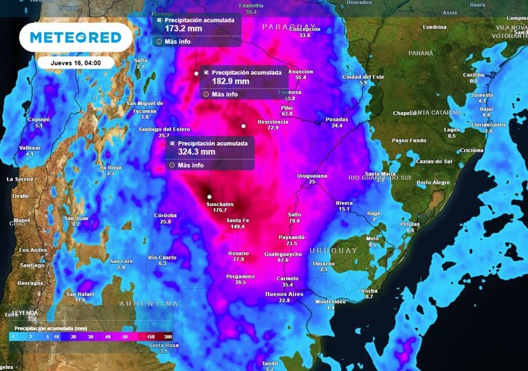 D&iacute;as complicados con lluvias y tormentas que pueden superar los 200 mm en 48 h en Argentina. Te contamos cu&aacute;ndo y d&oacute;nde