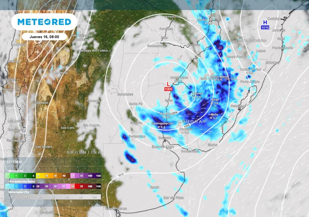 Jueves sistemas El jueves, el sistema de bajas presiones avanzará al este, favoreciendo la mejoría en las condiciones desde el oeste