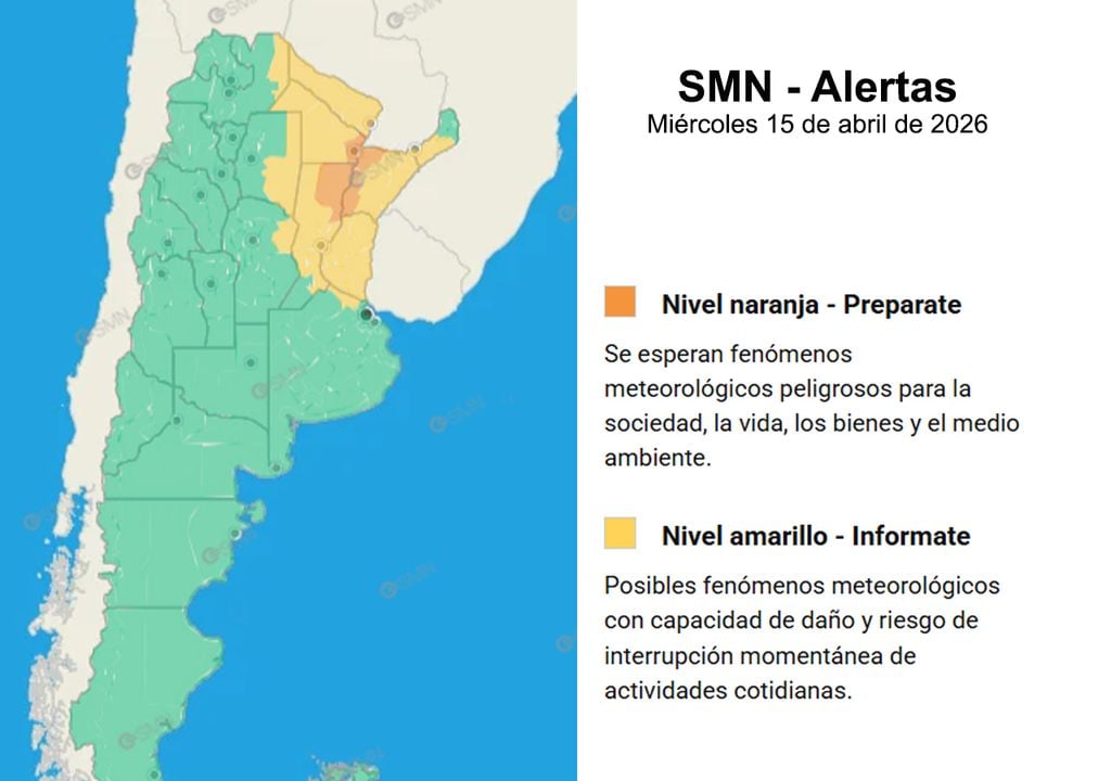Alertas miércoles Alertas meteorológicas para el miércoles 15 de abril