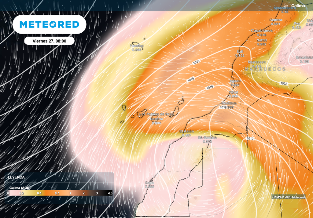 Una lengua de polvo sahariano avanzará sobre Canarias en las próximas horas, dejando un ambiente turbio y mala visibilidad en medianías y zonas altas.