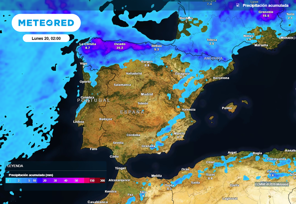 En lo que queda de semana las precipitaciones más cuantiosas se producirán en el norte, aunque las del este irán acompañadas de barro.