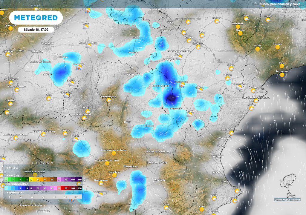 Chubascos primaverales En la tarde del sábado las nubes convectivas crecerán en el interior peninsular y dejarán chubascos tormentosos.