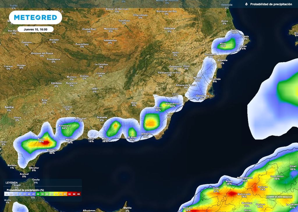 Lluvias aisladas Hasta el mediodía aún podría haber algunas precipitaciones aisladas en el sureste peninsular.