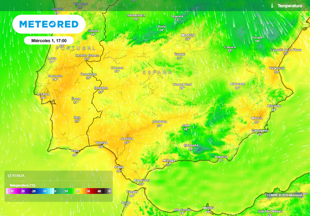 En el sur se superarán los 25 ºC en varias capitales en las horas centrales.