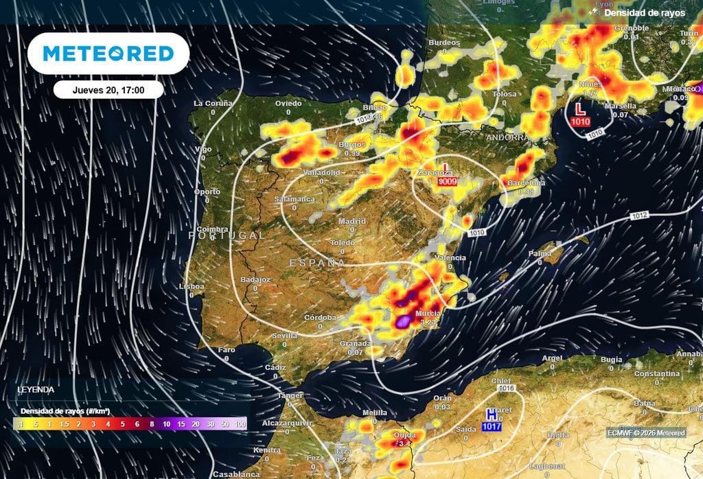 Hoy la mayor actividad tormentosa se espera en el norte y zonas del sureste.