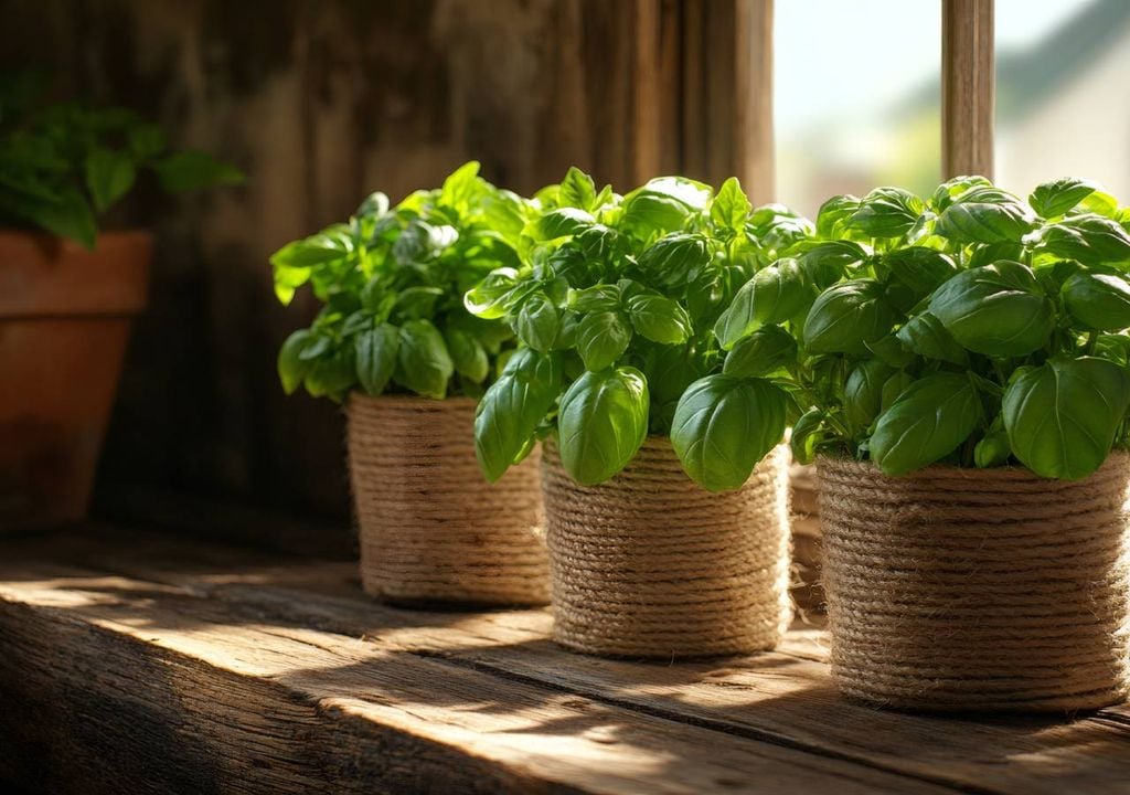 Cultivo de albahaca en interior y en exposición a la luz solar