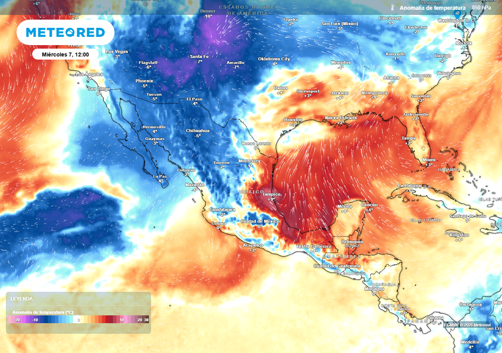 Anomalías de temperaturas en grados Celsius Anomalías de temperaturas en grados Celsius