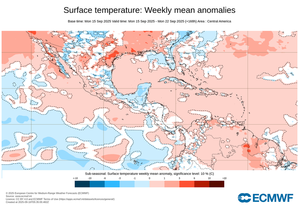 Anomalía de temperaturas en grados Celsius