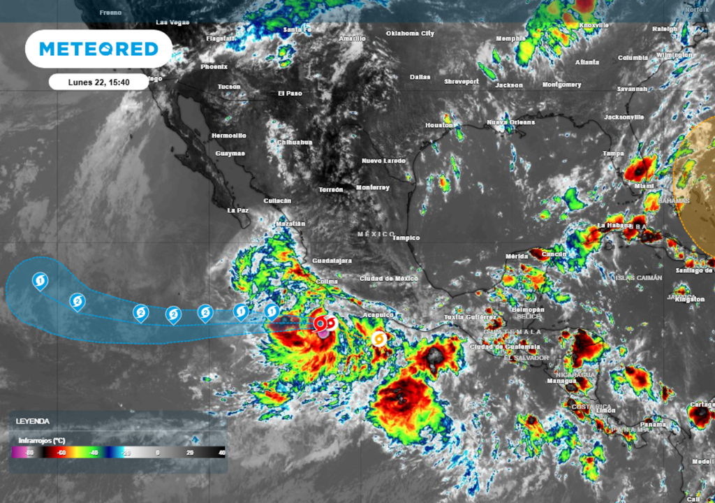 El ciclón tropical "Narda" estará generando lluvias importantes en el occidente de México.