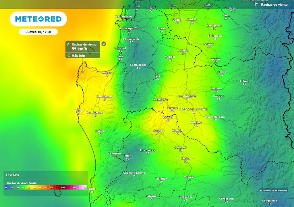 Temperaturas bajo cero en la Región de Biobío, Meteored, Chile