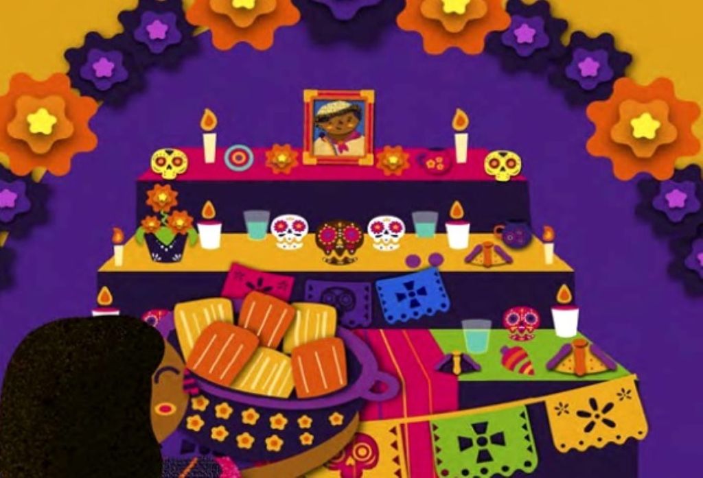El altar de muertos de los niños debe ir bastante colorido.