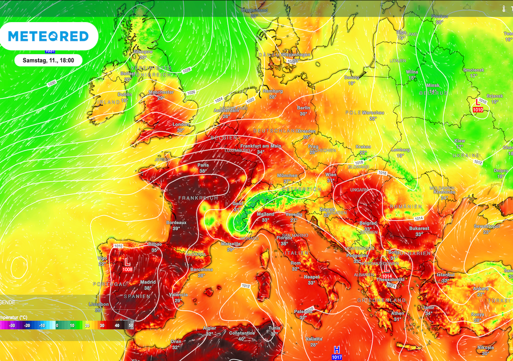 Temperatur-Chaos, Wochenbeginn, GFS-Modell, Samstag, Hitzewelle Nach dem Temperatur-Chaos zu Wochenbeginn deutet das GFS-Modell für die zweite Wochenhälfte erneut auf eine landesweite Hitzewelle hin.
