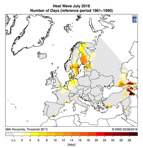 Julio De 2018 En Europa: Cálido En Casi Toda Ella