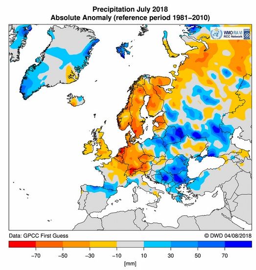 Julio De 2018 En Europa: Cálido En Casi Toda Ella