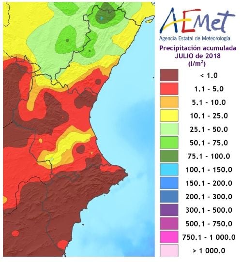 Julio De 2018 En La Comunidad Valenciana: Muy Cálido Y Pluviométricamente Normal Julio De 2018 En La Comunidad Valenciana: Muy Cálido Y Pluviométricamente Normal