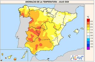 Julio de 2020: muy cálido y seco en España