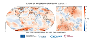 Julio de 2022 a nivel global: uno de los tres más cálidos