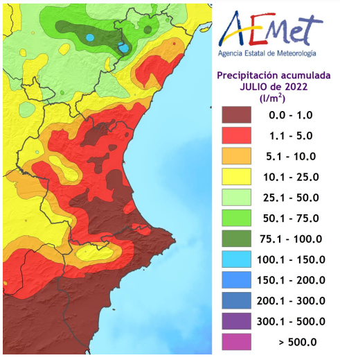 Julio De 2022 En La Comunitat Valenciana Extremadamente Cálido Y Muy Seco 5224