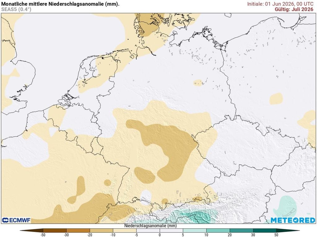 Une vague de chaleur exceptionnelle s'est installée à la fin du mois de juin. Mais que nous réserve le mois de juillet ? Selon les prévisions du modèle ECMWF, le sud pourrait être confronté à une sécheresse marquée et à un important déficit de précipitations.