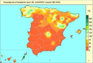 Junio 2016 en España: cálido y muy seco