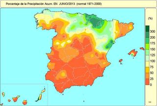 Junio de 2013, el más fresco desde 1997 y algo seco