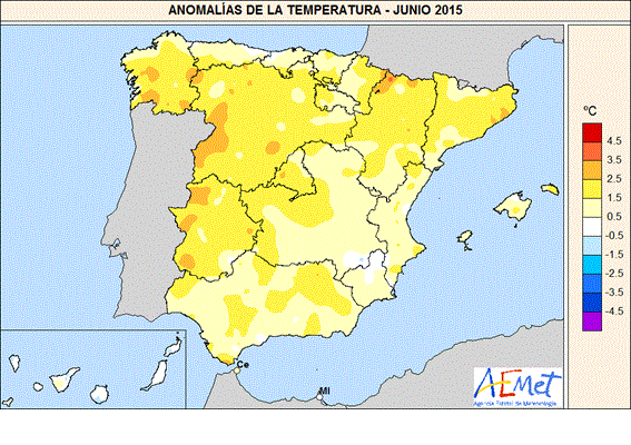 Junio de 2015: muy cálido y húmedo