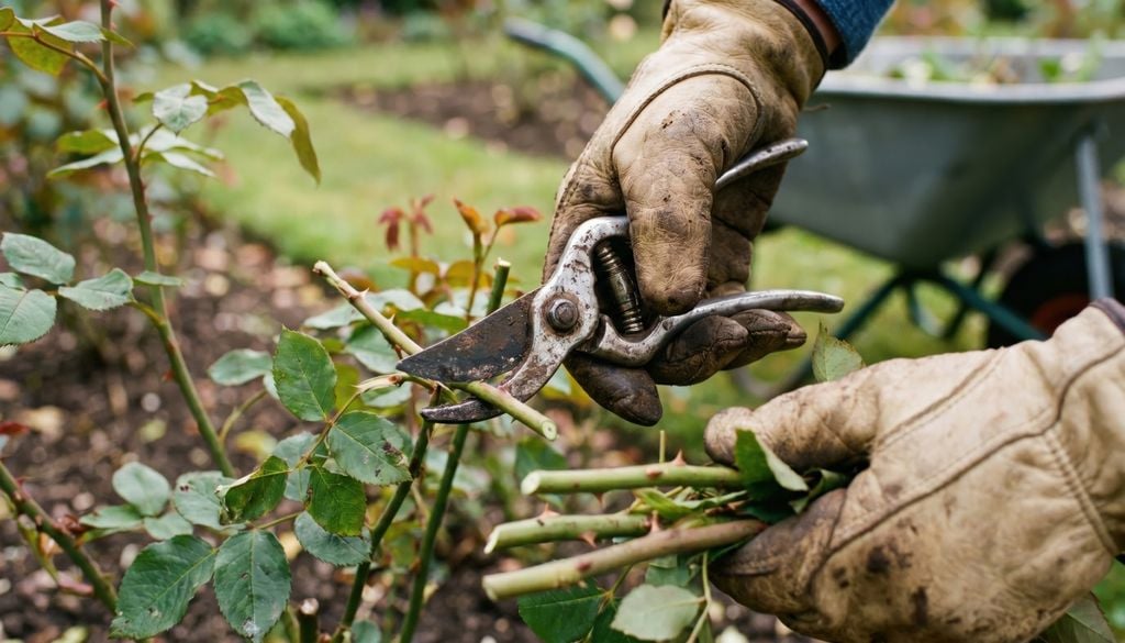 Conservar pocas ramas principales bien distribuidas ayuda a obtener rosales más equilibrados y floraciones abundantes.